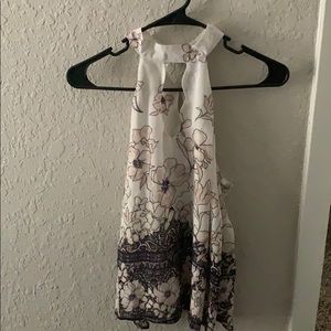Floral high neck blouse